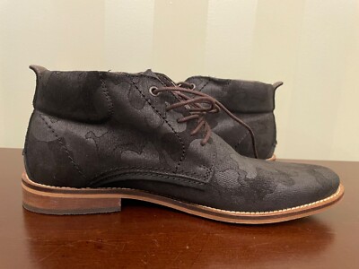 HTF Steve Madden Commander Mens Camo Black Leather Lace Up  display picture 1