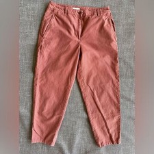 Eileen Fisher Salmon Pink Ankle Relaxed Fit Lightweight Cotton Pants size 6