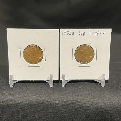 Centesimo commemorativo Lincoln 1982 D - grande data - rame (CIRCOLATO) lotto di 2 - Foto 1 di 2