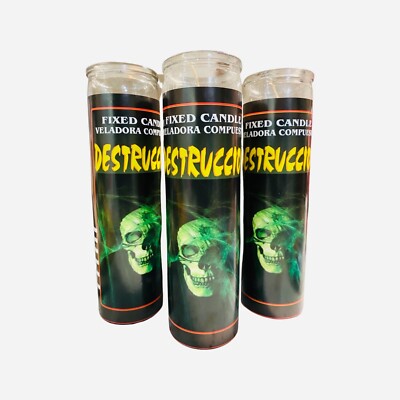 12x Veladora Negra DESTRUCCION - DESTROYER Fixed Candle,Protection from enemies 
