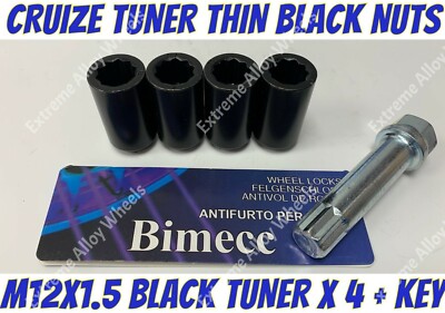 Alufelge B schwarz Tuner Muttern x 4 M12x1,5 Daihatsu Cast Ceria Charade Citivan