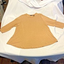 H by Halston Essentials Everyday Modern Top XL Gold Trendy Tee Shirt SOFT