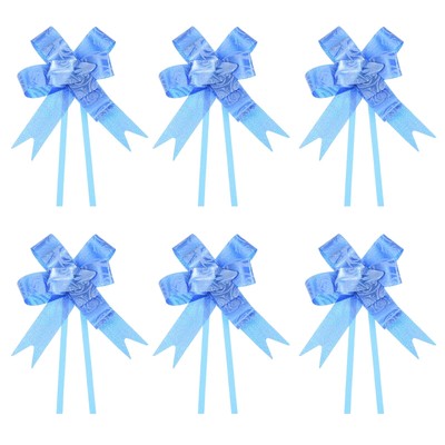 200Pcs 13'' Pull Bows Ribbon Gift Wrapping String Rose Pattern Bow Tie Dark Blue