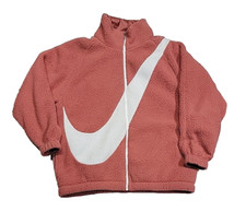 Vintag Nike Essential Big Swoosh Reversible Sherpa Maroon Jacket Women's X Small