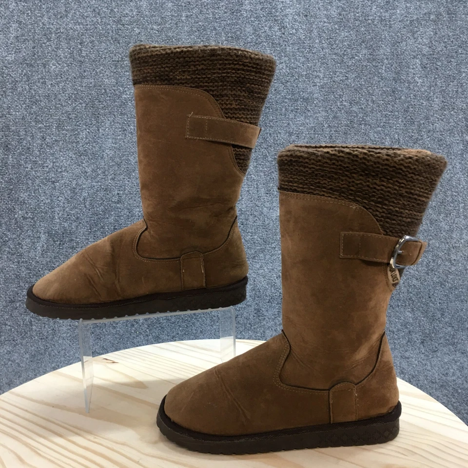 Muk Luks Boots Womens 8 Westie Shearling Brown Comfort Pull On Round Toe WPL6134 - Image 2 of 4