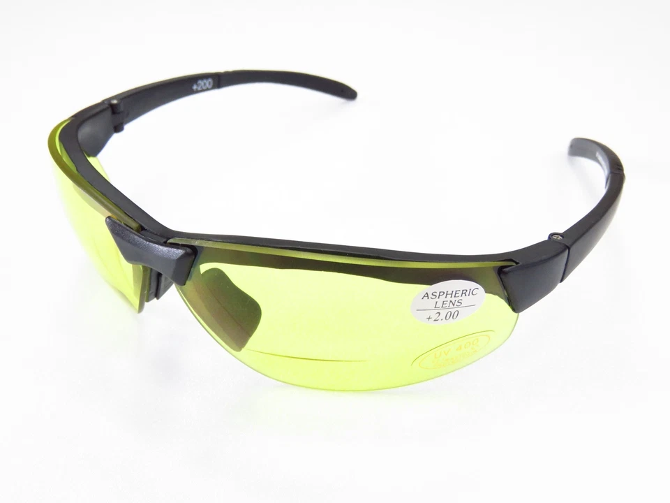 Gafas de sol marco TR90, amarillo 2,0 mm pc ​lente bifocal + aumento antiniebla + 2,0 Foto 4 de 4