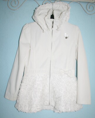 Ƹ̵̡Ӝ̵̨̄Ʒ S&D Le Chic Studs & Diamonds Jacke Jacke Weiß Rosen Festlich Gr 134 140