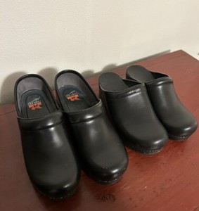Lot 2 Dansko Womens Clog Size 38 EU 7.5 US Black worn 3x