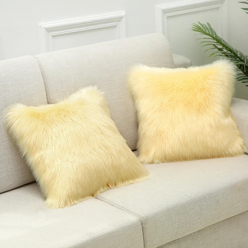 Luxury Faux Wool Plush Soft Fluffy Cushion Cover Pillow Cases Sofa Home Decor AA - Picture 14 of 39