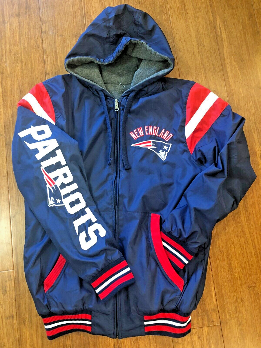 REVERSIBLE New England Patriots NFL Football Hooded Jacket Mens M