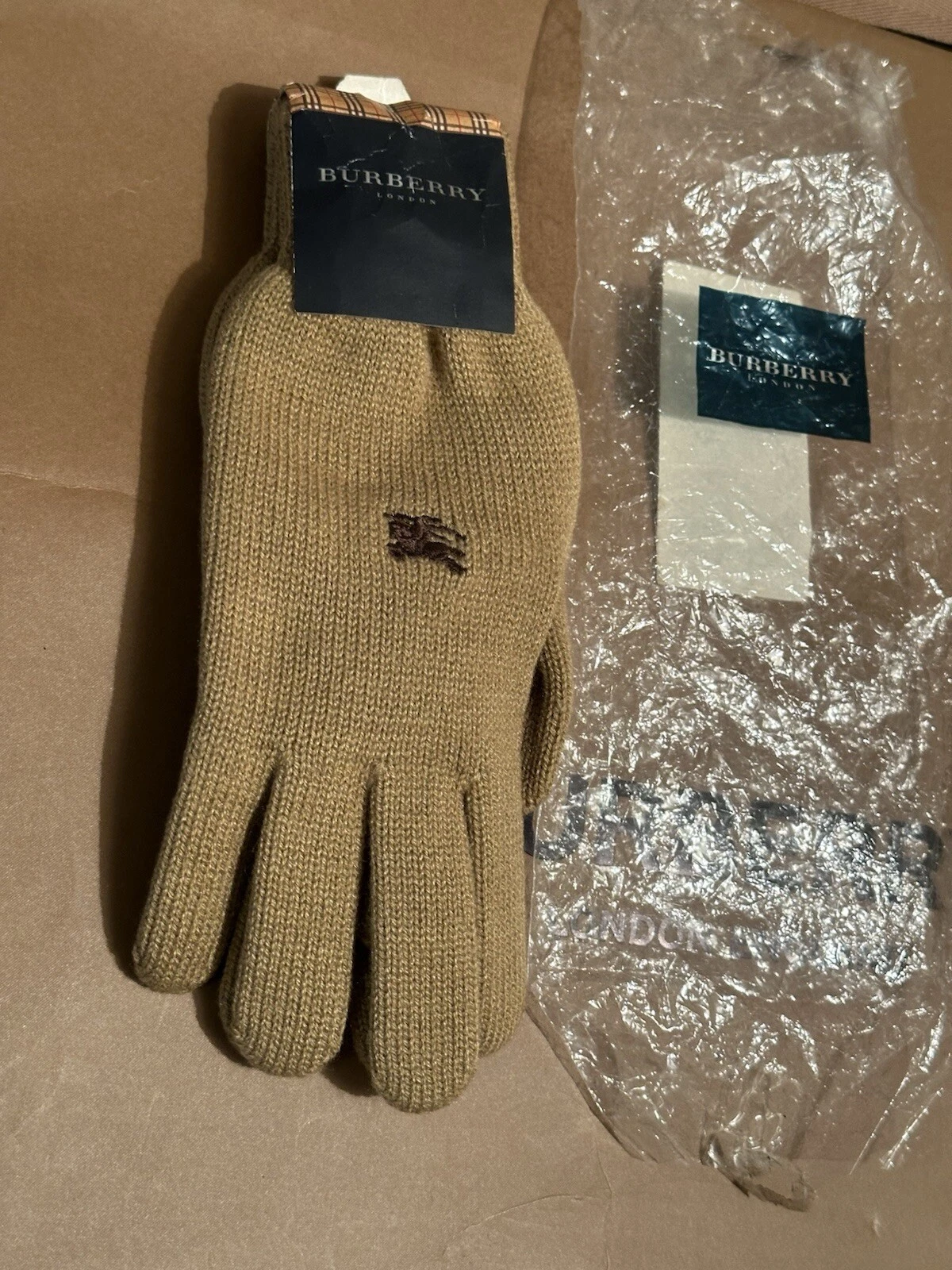Burberry Logo Cashmere Blend Vintage Gloves BNWT+gift Bag Unisex M/L RRP 250