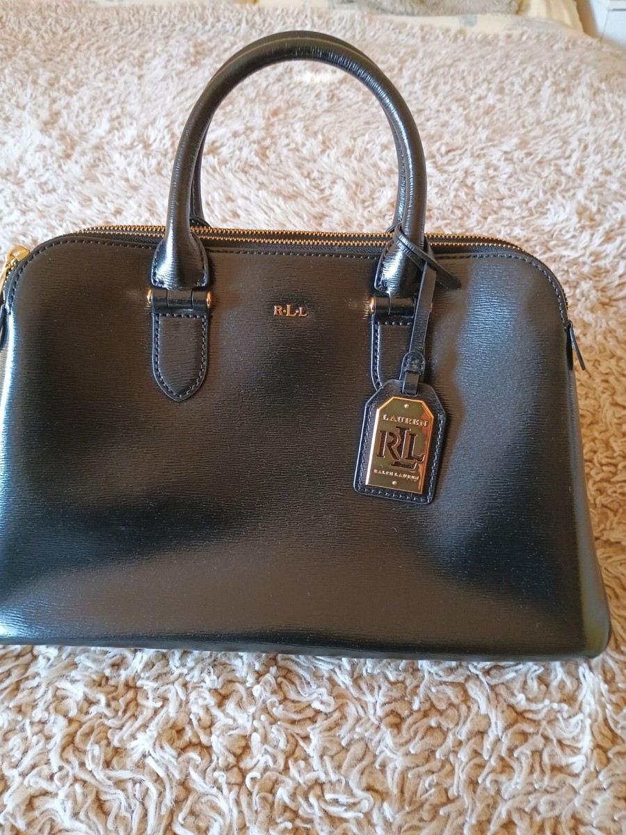 NEW Lauren Ralph Lauren Double-Zip Satchel Bag, black UK