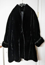 Searle Blatt Studio Womens Black Faux Fur Long Sleeve Coat Size M