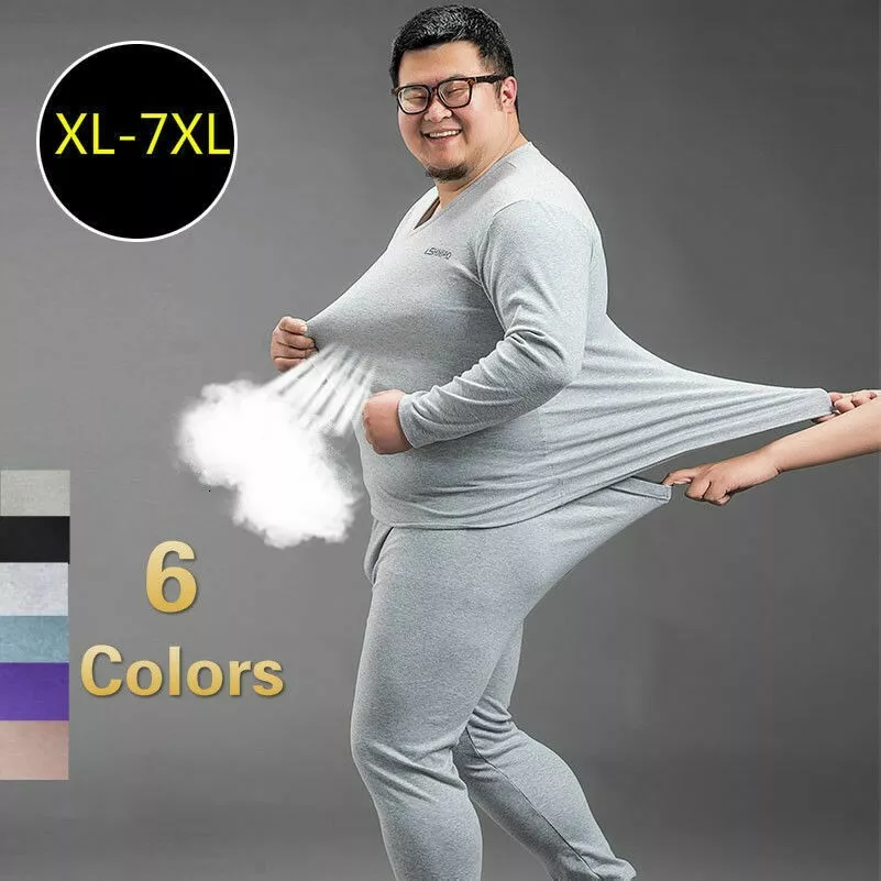 Mens Winter Thermal Underwear Sets Thick Warm Undershirts Long Johns Plus  Size