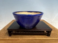 Beautiful Glazed Shohin Tokoname Bonsai Tree Pot Juko Son Of Koyo 4 1/8 by 2”.