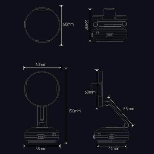 Electric Vacuum Magnetic Suction Cup Car Phone Holder Stand Mount Office D D0P1 - Photo 13 sur 15