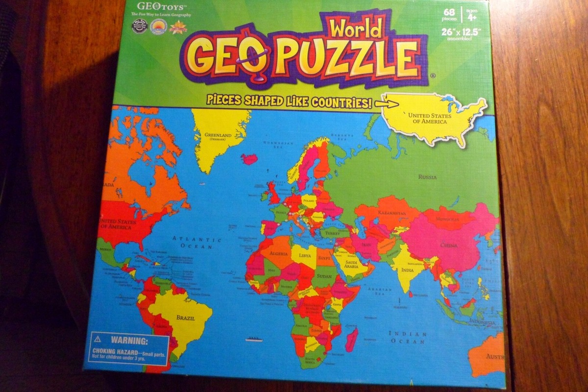 Geo Toys WORLD MAP PUZZLE 68 Piece Jumbo Size Jigsaw COUNTRY