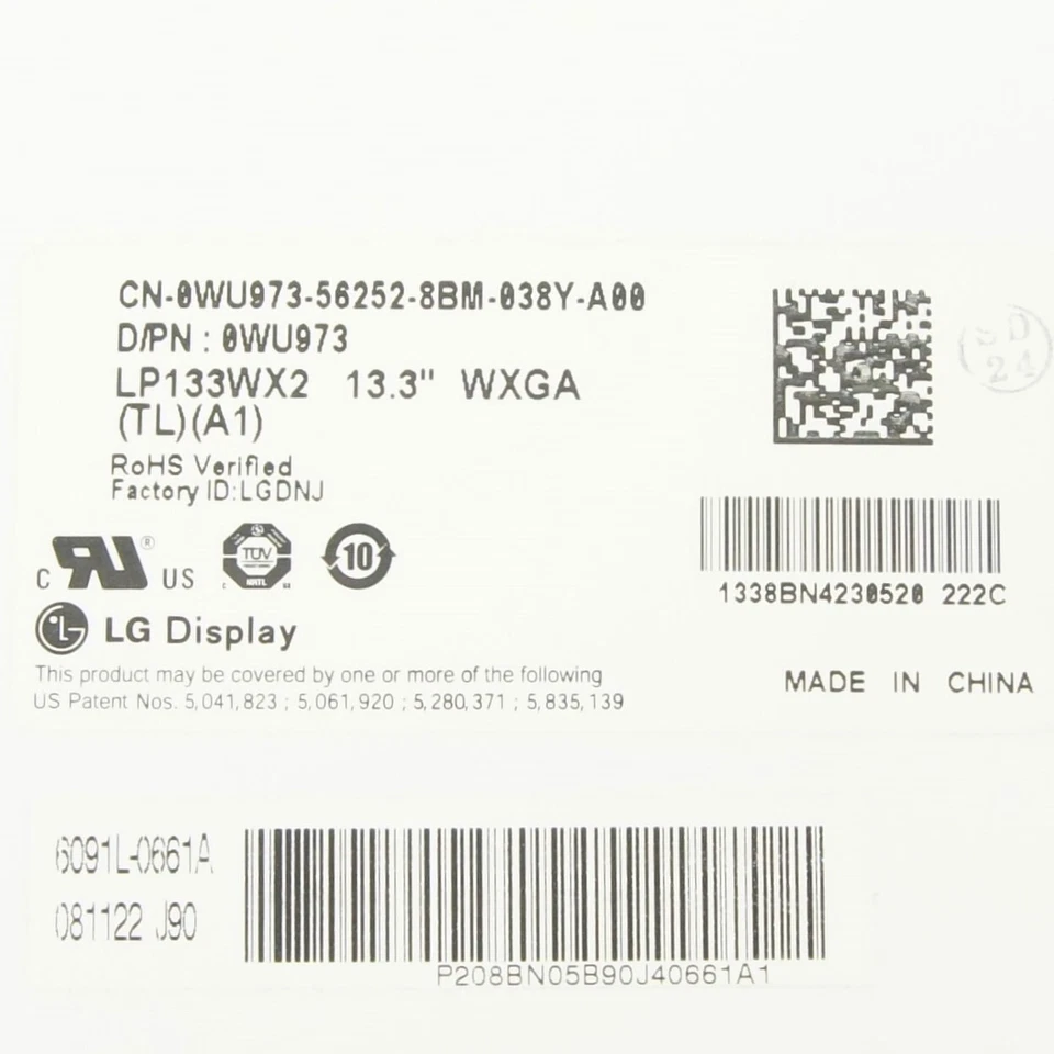 LG LP133WX2 TL A1 13,3" Display 30pin 1280x800 Notebook Laptop Display Original - Bild 2 von 2