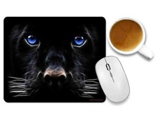 Black Panther Cat with Blue Eyes Mouse pad Non-Slip Rubber Base Gaming Mousepad