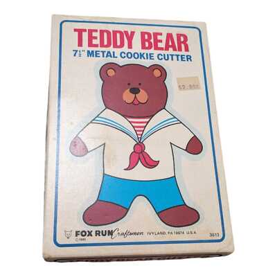 Teddy Bear Metal Cookie Cutter 19cm Boxed By Fox Run Vintage Retro Made In USA
