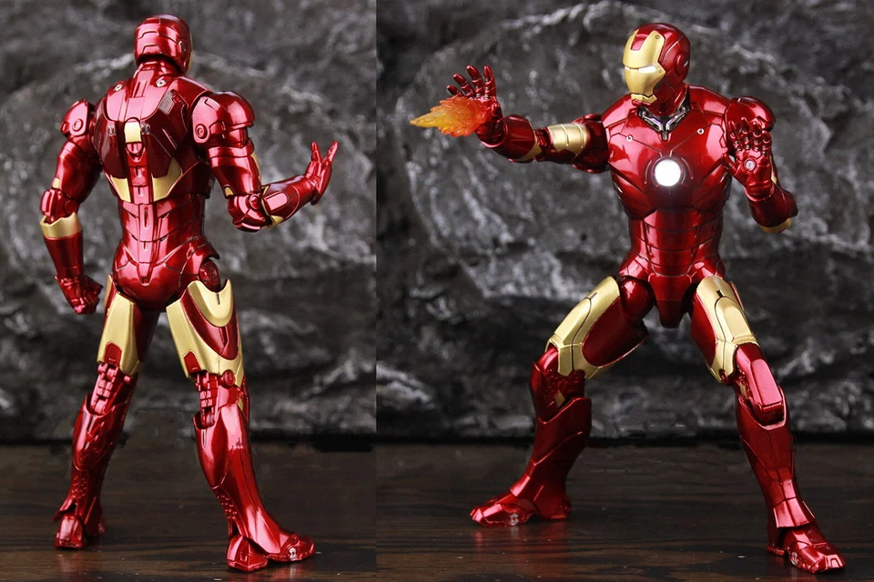 Marvel Avengers Iron Man Mark 3 MK3 Ironman Toy LED Light Action Figure Model - Image 3 of 4