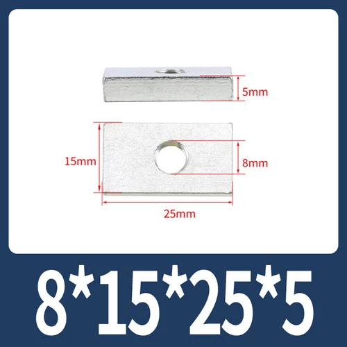 Rechteckige Vierkantmuttern Gleitblöcke für Alu Zubehör, mechanische Ausrüstung - Picture 66 of 73