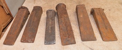 6 vintage splitting wedges collectible firewood blacksmith sword knife steel lot
