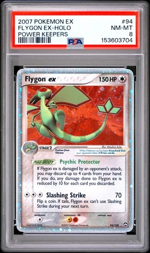 2007 POKEMON EX POWER KEEPERS #94 FLYGON EX-HOLO PSA 8