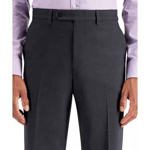 NWT Modern-Fit Bi-Stretch Suit Pants, Charcoal Solid, Men's 30" x 32" - Picture 3 of 4
