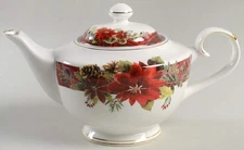 Grace's Teaware Plaid Poinsettia Tea Pot 11719243