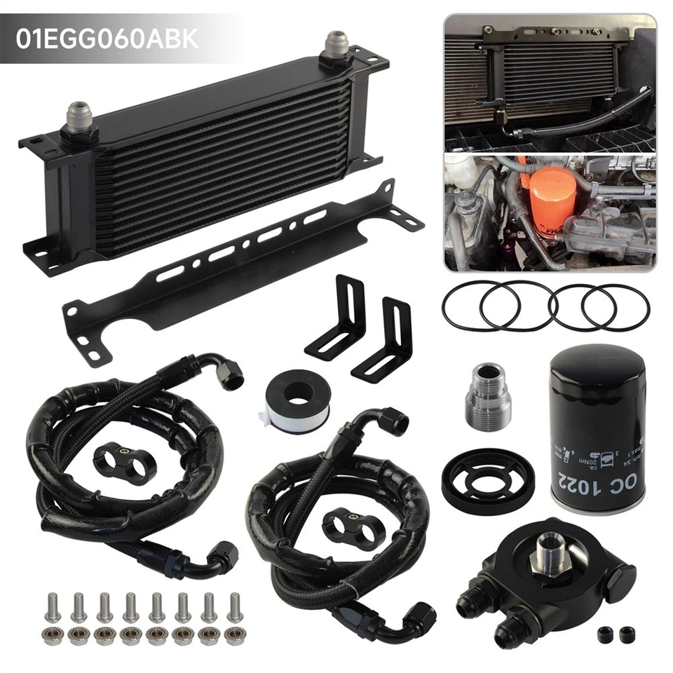 AN8 13 Row Oil Cooler Kit Thermostatic Oil Filter For Golf MK6 GTI EA888 Gen2 - Image 4 of 4