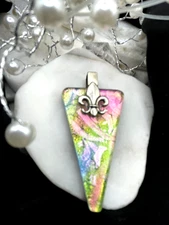 Handmade Dichroic Glass Pendant- LOVE THAT GLASS- Newest glass! 
