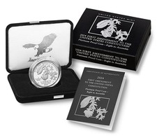 RARO EE. UU. Como Nuevo Primera Enmienda 2024 American Platinum Eagle Prueba 1 OZ Certificado de Autenticidad de Platino