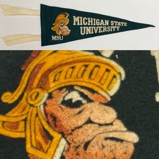 Vintage MSU Michigan State Spartans College University Mini Pennant 5x15 Inch