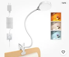 Glocusent 5W Clip on Light, 36 LED Eye Reading Light  Desk Or Bed, 3 Colors...