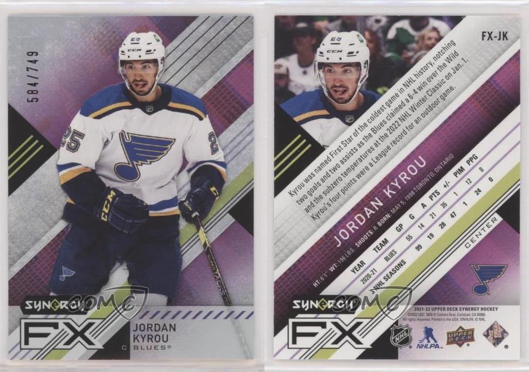 2021-22 Upper Deck Synergy Synergy FX 584/749 Jordan Kyrou #FX-JK z6b thumbnail 3