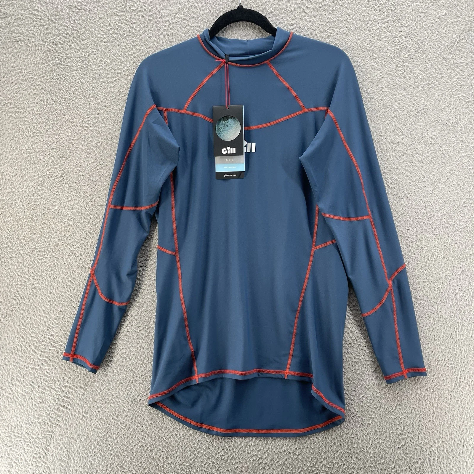 GILL Men Shirt Extra Large Blue Ocean Pro Rash Vest Stretchy UV 50 Water Sports