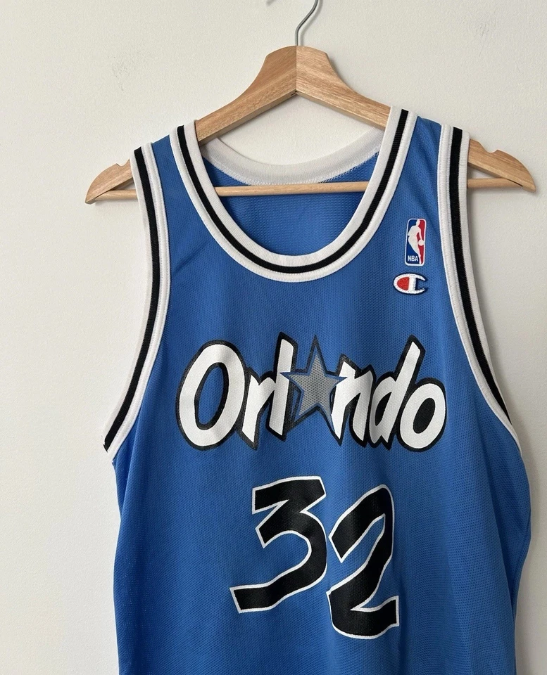 Camiseta deportiva vintage de los 90 Champion Orlando Magic Shaquille O’Neal azul para hombre 44/mediana Foto 3 de 4