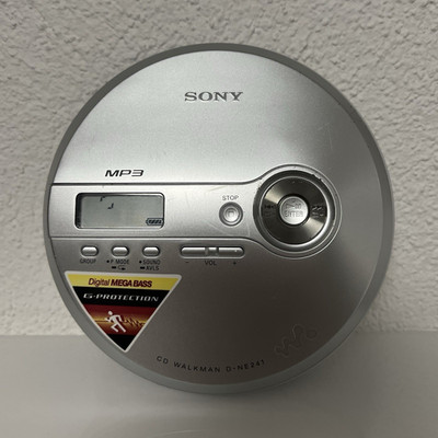 Sony Walkman D-NE241 CD-Player MP3 CD-R/RW G-Protection MEGA BASS Silber top
