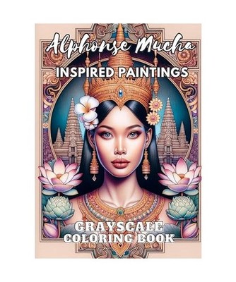 Alphonse Mucha: Grayscale Coloring Book, Nori Art Coloring