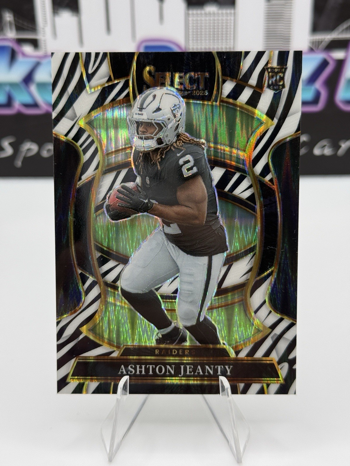 2025 Panini Select - Select Certified Rookies Ashton Jeanty #4 Zebra Prizm (RC)