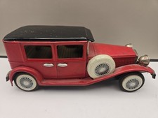 Vintage Japan Tin N-1929 Touring Car Friction Toy Red Metal Good