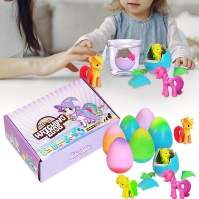 6erSchlüpfende Eier Unicorn Hatching Surprise Egg Dino Spielzeug Kinder Geschenk