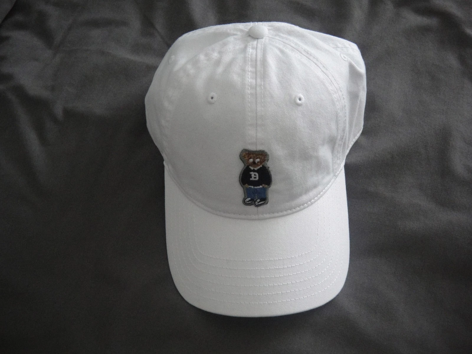 POLO RALPH LAUREN Men's One Size Adjustable Ball CAP, Bear Logo, WHITE Color NEW