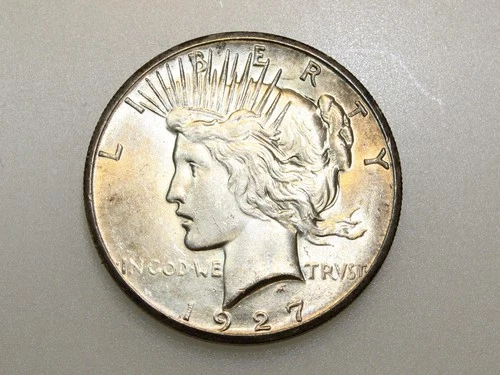 1927-P $1 PEACE SILVER ONE DOLLAR CH/GEM BU