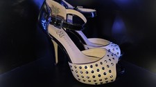 Rock And Republic Heels Tan Black Spiked Studs Punk Rock 7.5