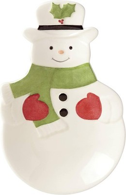 Lenox Christmas China HOLIDAY SNOWMAN Spoon Rest N/O