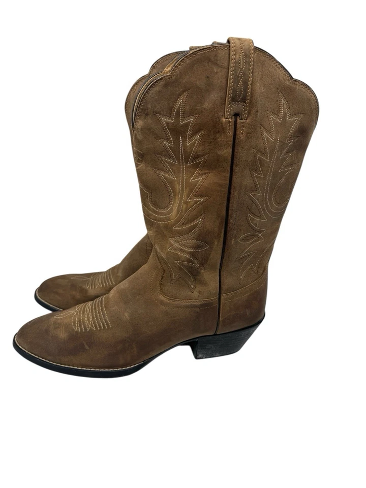 Y2K🤑ARIAT Heritage Western 👢Cowboy Boots 11B Distressed Leather Festival Yehaw - Image 2 of 4