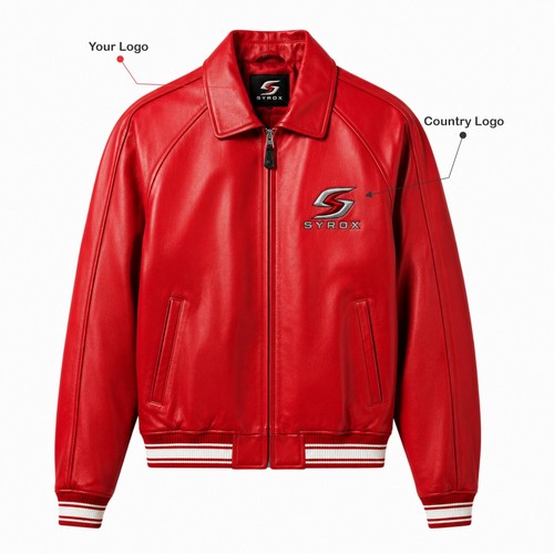 Custom avirex Leather Bomber Jacket / Custom Embroidered Varsity Jacket