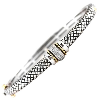 Andrea Candela 18k Gold & Sterling Pave Diamond Vintage Cable Bracelet ACB60/14